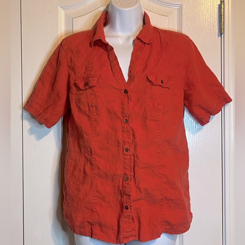 Tommy Bahama‎ Women's 100% Linen Button-Up Shirt – Size Small 🌊☀️